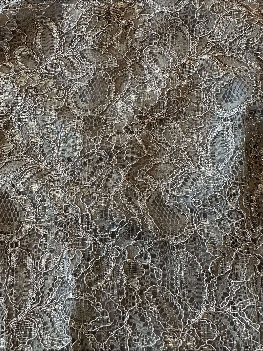 Maeve Anthropologie Lace Peplum Blouse in Silver